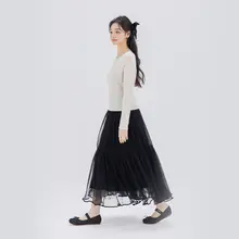 大きめフレアスカート【優雅なシフォン・春夏用・ウエストゴム】