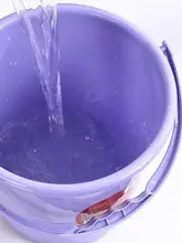 厚手プラスチック製小型バケツ【持ち手付き・フタ付き・多機能・キャンプや洗車に最適】