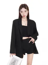 黒のブレザー【カジュアルデザイン・フィット・女性用】