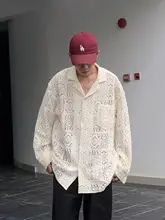 シャツ 男性 夏用 薄手 UVカット レース ハイエンドデザイン