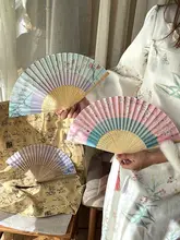 古風デザイン の 中華風 蛇腹扇子【携帯用・舞踊用・折りたたみ式】