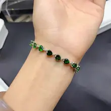 天然トパーズブレスレット【ハート型デザイン・925銀メッキ・シンプルスタイル】