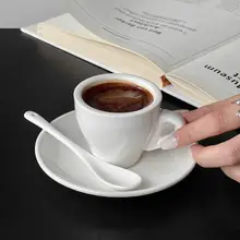 白色エスプレッソカップ【陶器製・80ml・シンプルデザイン・コーヒーカップセット】