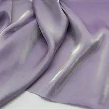 リュリ光沢の浅香芋紫色シルバー糸入り天絲コットン麻サテン生地【ドレス・漢服用】