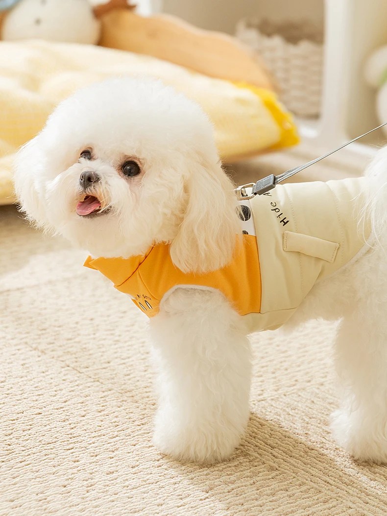 犬用防寒コットン洋服：引き紐付き厚手タイプの秋冬対策に最適な選択肢
