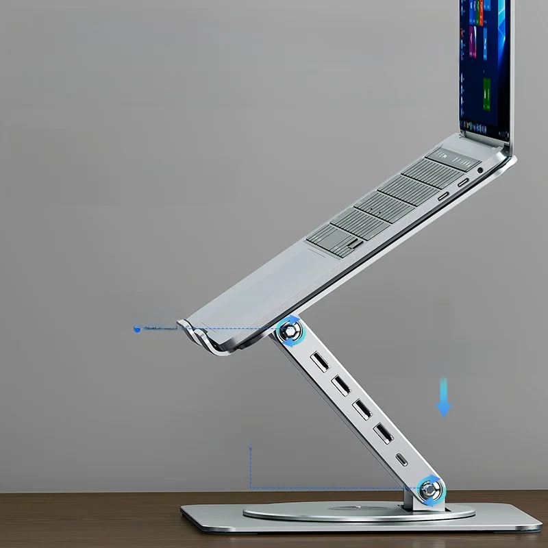 アルミ合金製ノートパソコンスタンドの昇降式回転機能が在宅ワーク環境を低コストで整備する