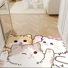 かわいいデザインの玄関マット【防滑・PVC製・汚れが拭き取れる・カット可能】