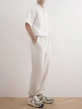 スウェット ジョガーパンツ ストレート ルーズ ベージュグレー スポーツ カジュアル 「SHIJOIN FUNDAJOIN」