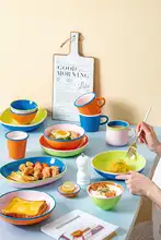 ezicok 陶製ボウルセット【朝食用・多用途・フルーツ・サラダ用】