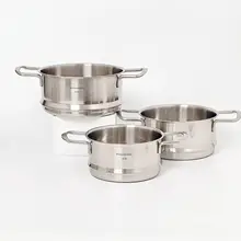 18/10ステンレス製蒸し器【両耳付き・持ち手付き】