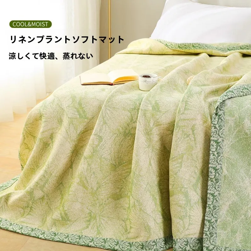 高級リネン冷却マット：200cm×230cmの折りたたみ式夏用シートの実用性と性能解析