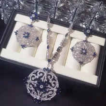 優雅な透かしデザインの黄色ジルコンネックレス＆イヤリング【デイリー用・ロングドレスとのコーディネートに最適】（セットアップ対応）