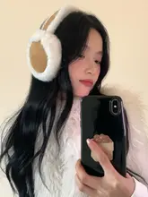 コントラストカラーのメイラードぬいぐるみ暖かいイヤーマフ