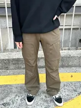 アメリカンレトロアウトドアソフトシェルタクティカルパンツ【多ポケット・ストレート・ゆったり】