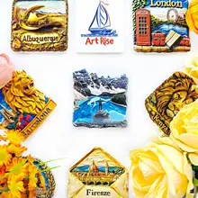 カナダ・ロッキー山の氷河デザインの冷蔵庫マグネット【旅行記念品・立体的な装飾】