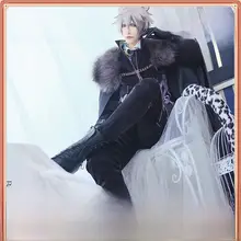 銀灰色のコスプレ衣装【耳と尾付き・三兄妹デザイン】（セットアップ対応）