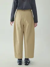 AMUU オリジナル レトロコットン ワイドレッグパンツ【厚手・ハイウエスト・秋冬用】