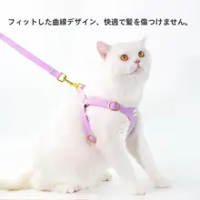 猫用調整可能なハーネス付きリード【脱走防止・お散歩用】