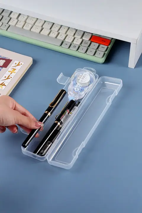 便利な持ち運び用炭筆収納ケース【長方形デスクオーガナイザー・小型文房具ボックス】