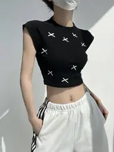 多巴胺ブルーリボン付きショートスリーブTシャツ【夏用・スリムフィット・ショート丈】