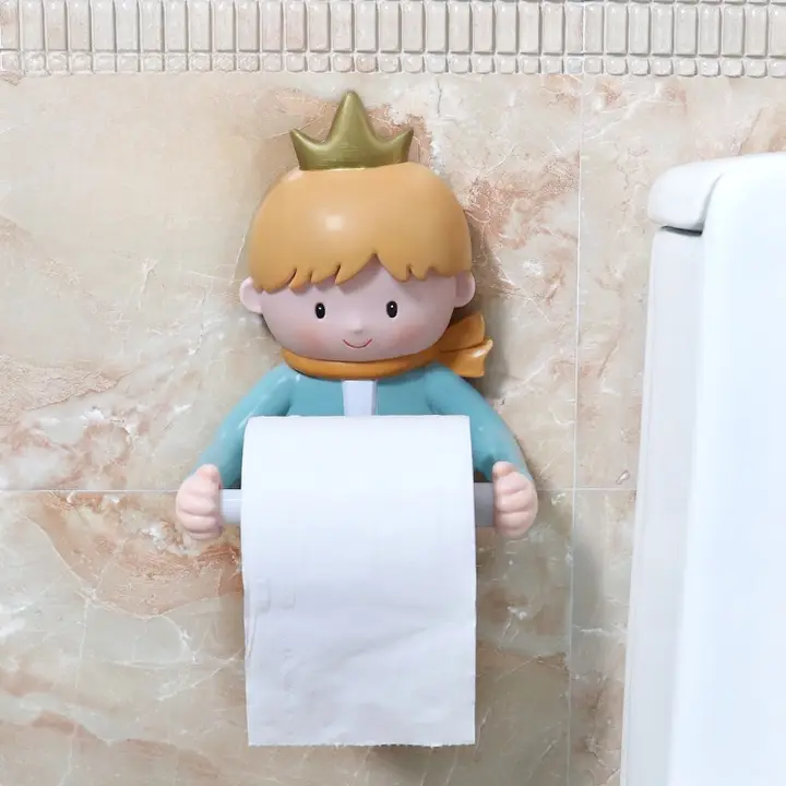 小王子デザインのトイレットペーパーホルダー【バスルーム用・カートゥーン風・収納用】