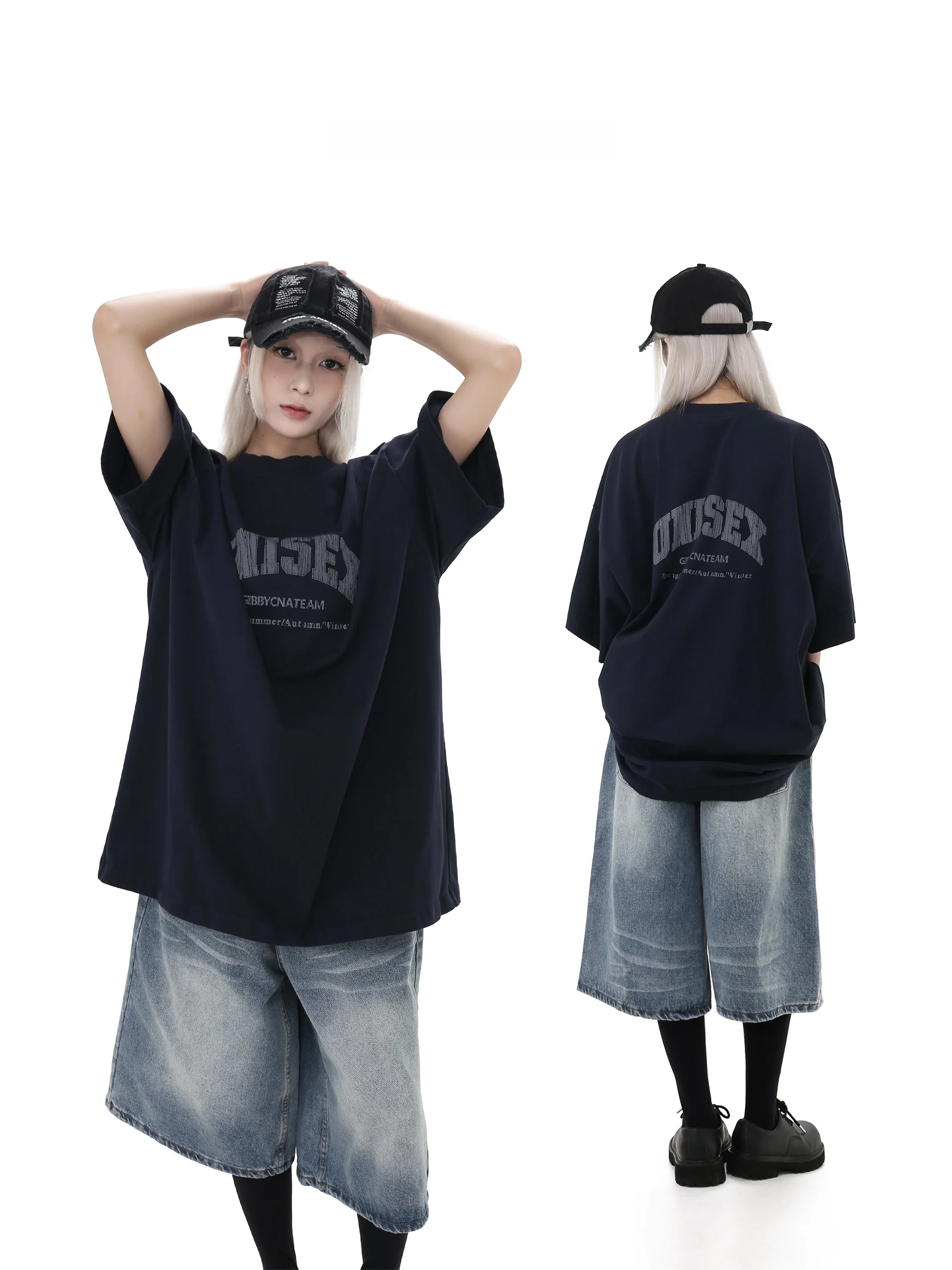 クラックプリント半袖Tシャツ：ストリート系メンズブランドのカジュアルスタイルを実現
