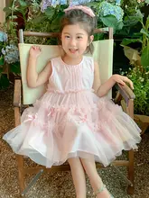 女の子用 夏用プリンセスドレス【ノースリーブ・可愛いデザイン】