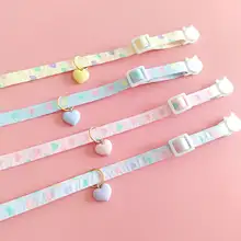可愛い猫用首輪【調整可能・無音安全バックル・カラフルデザイン】