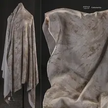ブラウングレーのドレープ感あるシルクシャツワンピース【デザイン性の高い天絲布使用】