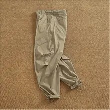 夏用薄手ストレッチ速乾カーゴパンツ【ウエスト調整可能・ポケット付き・ゆったりフィット】（セットアップ対応）