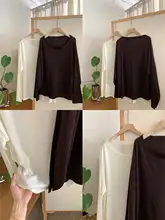 秋用シンプルなオフショルダーの羊毛ニットセーター【フィット・チクチクしない】