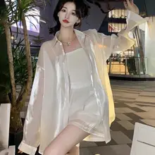 薄手のサンシャツ【女性用・夏季・UVカット・カーディガンタイプ】（セットアップ対応）