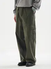 古典スタイルのコットンワークパンツ【酵洗・ポケット付き・通勤用・カジュアル】（セットアップ対応）
