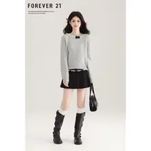 リボンデザインのレース付きAラインプリーツスカート【秋冬用】