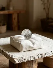 陶製のクリエイティブなピンクの水晶球トレイ【デスクトップ装飾用・個性的なアクセサリー】