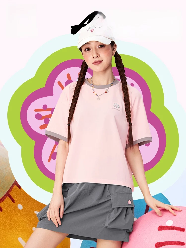 XTEP レディース夏用半袖Tシャツの公式コラボモデルはどのような特徴か