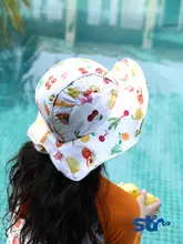 MOF フルーツデザインの夏用日除けハット【大きめつば・可愛いフィッシャーマンハット】