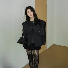 極上の柔らかさのダブルフェイスウールベスト【カジュアルレトロデザイン・ショートコート・手袋付き】