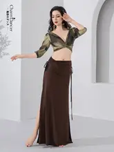 エキゾチックな印花のベリーダンス衣装【体型カバー・上衣・半スカート】（セットアップ対応）