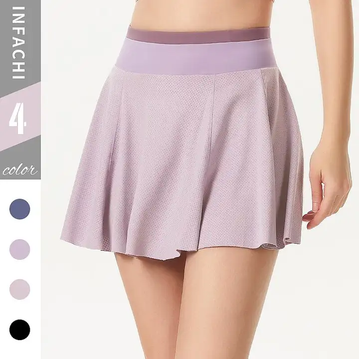 夏用 レディース アウトドアスポーツ テニス ランニング用 スポーツスカート【速乾・透湿・防透けデザイン】