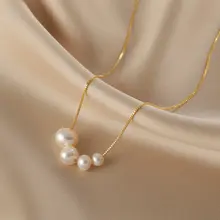 シンプルな天然真珠ペンダントネックレス【S925シルバー・デコルテチェーン・女性用】