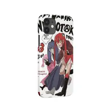 オールドスクール風のシンプルな二次元美少女デザインスマートフォンケース【iPhone用・フィルム素材・ソフトシリコン・Xiaomi・Huawei対応】