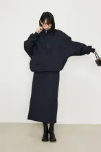 オーバーサイズジッパーパーカー【ラインデザイン・スウェットパンツ・スカート付き】（セットアップ対応）