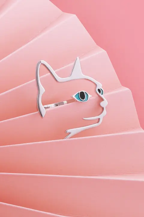 猫デザインのオープン925銀製リング【オリジナルデザイン・女性向け】