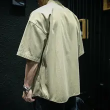 カジュアルな半袖シャツ【男性用・リラクシングフィット・コットン製・ワークシャツ】