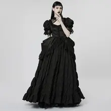 ゴシックロリータ デザイン ロングドレス【ラッフルスリーブ・レース・ドレスアップ対応】