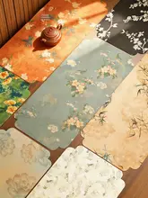 新中式リバーシブルテーブルセンター【宋代美学・茶席用・卓上装飾・耐熱】