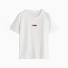 刺繍入り 半袖Tシャツ【コットン・快適・ゆったりデザイン】