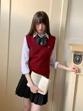春秋用 重ね着ニットベスト【刺繍デザイン・綿素材・レディース】
（セットアップ対応）
