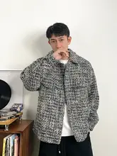 チェック柄のダウンジャケット【フロントボタン・シャツカラー・白鹅绒・大きいサイズ】